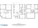 Detailed view of floorplans showcasing all levels of the home: including the ground level, main level, and upper level at 2003 Haley Walk, Woodstock, GA 30188