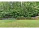 Large, well-maintained backyard with a garden, wooden fence, and mature trees, perfect for outdoor activities and relaxation at 2694 Sterling Dr, Lawrenceville, GA 30043