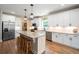 Modern kitchen with stainless steel appliances, granite countertops, and a large island with seating at 1056 Riverstone Dr, Social Circle, GA 30025