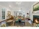 Bright living room with hardwood floors, a fireplace, and stylish décor at 3382 Habersham Rd, Atlanta, GA 30305
