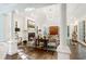 Bright living room with hardwood floors, fireplace, and modern lighting at 3382 Habersham Rd, Atlanta, GA 30305