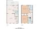 Floor plan showcasing both the first and second floors of the house with a total of 1182 sq ft at 4108 Gray Birch Ln, Duluth, GA 30096