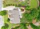 Aerial view of the property showcasing the roof, driveway, landscaping, and private backyard at , Cumming, GA 30041