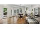Eat-in kitchen featuring a bay window eating area and a door to the outdoor deck at 905 Brooksglen Dr, Roswell, GA 30075