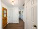 Inviting home entryway featuring wood door with a decorative window at 3125 Cardinal Lake Cir, Duluth, GA 30096