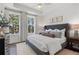 Serene bedroom featuring a tray ceiling, a large window and a comfortable bed at 1429 Hazy Way # 309, Atlanta, GA 30315