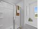 Bright bathroom featuring large shower and tub at 2709 Montie Ct, Lithia Springs, GA 30122