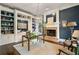 Stylish office with built-in shelving, fireplace, and modern decor at 2870 Redding Ne Rd, Atlanta, GA 30319
