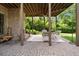 Charming outdoor patio featuring brick flooring, comfortable seating, and a serene view of the backyard at 2870 Redding Ne Rd, Atlanta, GA 30319