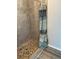 Shower features stylish tile design and fixtures with modern shower curtain at 457 Panhandle Pl, Hampton, GA 30228