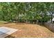 An expansive, well-maintained backyard featuring a lush lawn, mature trees, and privacy fencing at 411 Sugar Maple Ct, Canton, GA 30114