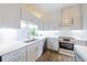Modern kitchen features stainless steel appliances, light grey cabinets, and white backsplash at 560 Dutch Valley Ne Rd # 2207, Atlanta, GA 30324