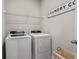This laundry room has modern appliances, a wire shelf, and a door to the right at 14 Jacobs Farm Ln # 7, Lawrenceville, GA 30045