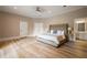 Spacious bedroom with stylish headboard and ensuite bathroom at 1409 Spyglass Hill Dr, Johns Creek, GA 30097