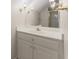 Bright bathroom with a white vanity cabinet, gold hardware, and decorative lighting at 3040 Larkspur Ct, Cumming, GA 30041