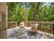 Relaxing outdoor deck with furniture and a beautiful view of surrounding mature trees at 110 Fairway Ridge Dr, Johns Creek, GA 30022