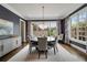 Dining room featuring chandelier, large windows, and sophisticated decor at 1849 Rock Springs Ne Ln, Atlanta, GA 30324