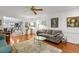 Spacious living room connects to the kitchen and dining areas, great for entertaining at 3510 Smoke Rise Way, Lawrenceville, GA 30044