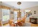 Formal dining room with hardwood floors, a chandelier, and wainscoting at 3927 Collier Nw Trce, Kennesaw, GA 30144