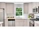 White kitchen with stainless steel appliances and bright window at 4368 Heritage Glen Ct, Marietta, GA 30068