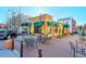 Outdoor patio area with cafe seating at a restaurant in the town square at 319 Atlanta Se St # 315, Marietta, GA 30060