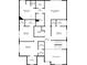 Upstairs floor plan features a spacious primary bedroom with ensuite bathroom and walk in closet with laundry room at 3750 Sweeting St, Cumming, GA 30041