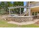 Outdoor kitchen featuring a stone surround, grill, and lighting perfect for outdoor entertaining and Gathering gatherings at 3750 Sweeting St, Cumming, GA 30041