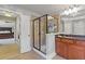 Modern shower with glass doors and ceramic tile at 3750 Sweeting St, Cumming, GA 30041