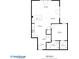 Detailed floor plan showcasing an efficient layout with an open-concept living, dining and kitchen space, plus bedroom at 5300 Peachtree Rd # 105, Atlanta, GA 30341