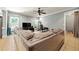 Comfortable living room with neutral paint, ceiling fan and tile floors at 931 Windsor Creek Dr, Grayson, GA 30017