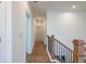 Upstairs hallway with hardwood-style floors and a view of the staircase at 129 Henley St, Canton, GA 30114