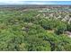 Aerial view of a neighborhood with dense tree coverage and a view of buildings in the distance at 6590 Williamson Ne Dr, Atlanta, GA 30328