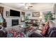 Comfortable living room with fireplace, tv, plush leather furniture, and large area rug at 3300 Allison Cir, Decatur, GA 30034