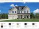 Charming two-story home with white brick and siding, complemented by a manicured lawn at 918 Keystone Dr, Woodstock, GA 30188