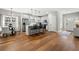 Modern kitchen boasts an island with bar seating and stainless steel appliances at 2428 Mills Bnd, Decatur, GA 30034