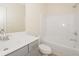 Well-maintained bathroom with a shower-tub combo and a modern vanity at 126 Oakleigh Pointe Dr, Dallas, GA 30157