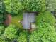 Breathtaking aerial view of a charming home nestled amidst lush, mature trees and landscaping, providing privacy at 1260 Willeo Creek Dr, Roswell, GA 30075