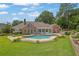 Beautiful backyard with a well-maintained pool surrounded by lush landscaping and a stone patio area at 5950 Meadow Brook Ln, Cumming, GA 30040