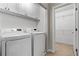 Laundry room with LG washer and dryer and white cabinets above at 1271 Ponti Nw Mews # 92, Atlanta, GA 30318