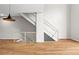 Unique metal railing staircase, complemented by light-colored walls at 1271 Ponti Nw Mews # 92, Atlanta, GA 30318