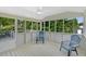 Screened porch with ceiling fan and painted deck floor at 4807 Willowwood Ne Dr, Kennesaw, GA 30144