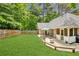 Fenced backyard features lush green lawn, perfect for outdoor activities and privacy at 5850 Shannon Dr, Cumming, GA 30040