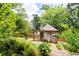 Charming backyard shed nestled among lush greenery and landscaping, perfect for relaxation or hobbies at 138 Garland Ave, Decatur, GA 30030
