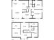 Two-story floor plans showing layout of dining, kitchen, bedrooms, living and primary bedroom spaces at 1932 Brenda Dr, Austell, GA 30168