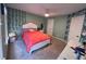 A calming bedroom features cool walls, carpeting and a double bed at 5652 Harbormist Dr, Powder Springs, GA 30127