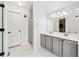 Bathroom with double sink vanity and shower at 4915 Bayberry Dr, Cumming, GA 30040