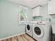 Well-lit laundry room featuring modern washer and dryer at 4915 Bayberry Dr, Cumming, GA 30040