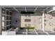 Bird's eye view of the courtyard with seating, a fire pit, landscaping, and architectural details at 58 Canton St # 404, Alpharetta, GA 30009