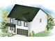 Rendering of a two-story house with black roof, white siding, and front-facing two-car garage at 127 Deer Xing, Temple, GA 30179