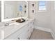 Bathroom featuring double sinks with quartz countertops and tile flooring at 456 Parkway Ne Dr # 10, Atlanta, GA 30308